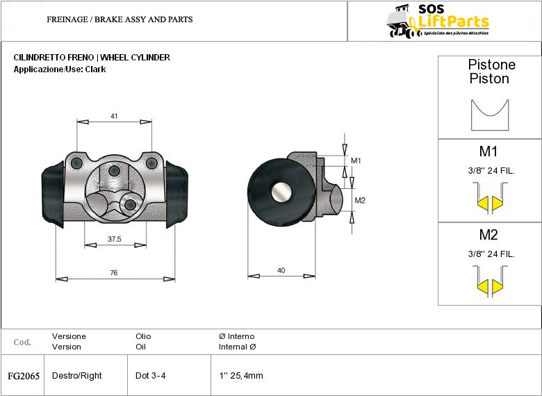 Maitre cylindre YALE-HYSTER-NACCO 3002755