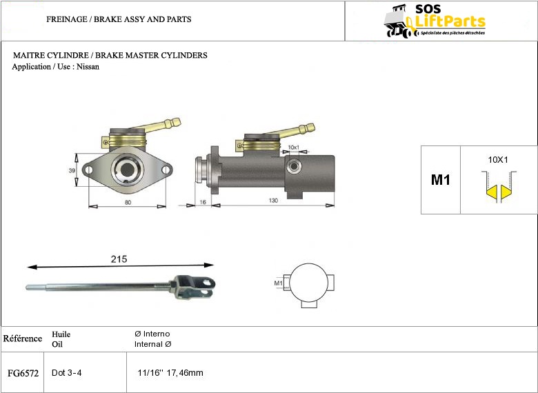 Maître cylindre SELECTRON FG6572